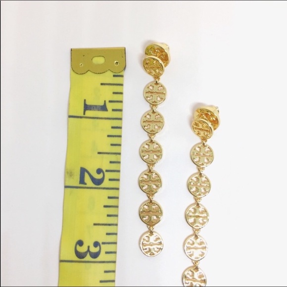 NWT Tory Burch Mini Logo Long Earrings - Picture 8 of 8